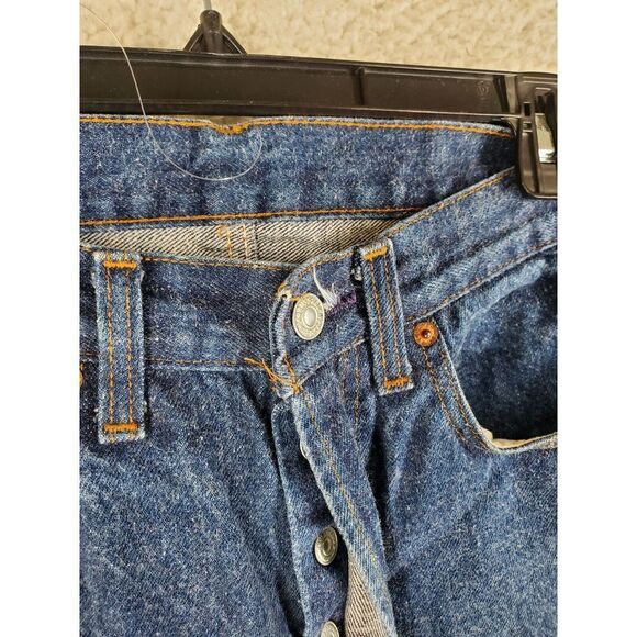 Levis 501 Jeans Men 32x33 (29x29.5) Med Blue Hi Rise True Vtg 520 USA 03/84 - Picture 9 of 16